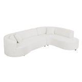 English Elm Convertible Modular Sectional Sofa With Right Chaises L-Shaped Corner Comfy Upholstered Couch Living Room Furniture Sets.White