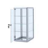 Tempered Glass Counter Display Showcase - Sliding Door with Lock Aluminum Frame