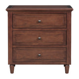 English Elm 3-Drawer Nightstand Storage Wood Cabinet