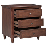 English Elm 3-Drawer Nightstand Storage Wood Cabinet