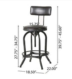 Christopher Knight Home® - Noble House - - Upholstered Adjustable Height Swivel Barstool