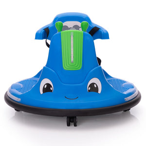 English Elm 12v Snail Electric Bumper Ride on Car with 360 Spin Led Music Parental Remote Ages 3-8 Blue W2181P160634