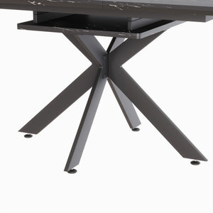 English Elm 62.4" Extendable Dining Table Set For 4-8 With Modern Chairs - Stylish, Comfortable, And Durable Design W2189S00132