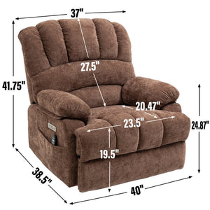English Elm 23" Wide Seat Chenille Power Lift Recliner with Vibration Massage and Lumbar Heat W1803P247681