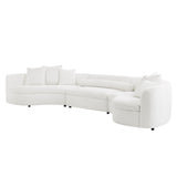 English Elm Oversized Modern 3 Pieces Upholstered Sofa Ultimate Comfort 6-8 Seater Couches For Living Room, Office White