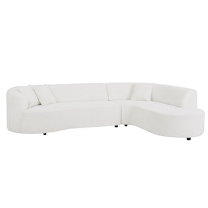 English Elm Convertible Modular Sectional Sofa With Right Chaises L-Shaped Corner Comfy Upholstered Couch Living Room Furniture Sets.White