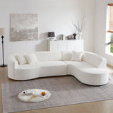 English Elm Convertible Modular Sectional Sofa With Right Chaises L-Shaped Corner Comfy Upholstered Couch Living Room Furniture Sets.White