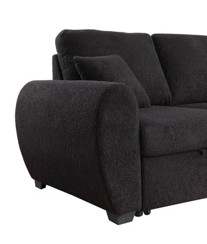 English Elm Veronica Teddy Fleece Sleeper Sectional with Reversible Chaise and Hidden Storage B061S00816