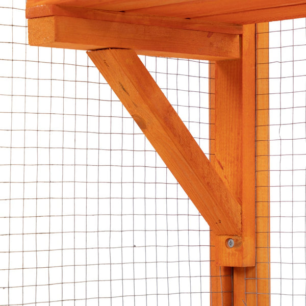 English Elm Large Outdoor Cat Enclosure Fir Wood Mesh Multi-level Habitat with Perches and Condos W2181P160607