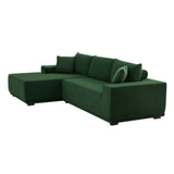 English Elm Sectional Couch Covers 2 Piece s L Shape Sectional Sofa Corduroy Couches For Living Room, Bedroom, Salon For Left Chaise Including Bottom Frame .Drak Green