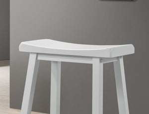 English Elm Set of 2 Alonzo Backless Counter Stools Solid Wood Frame Ergonomic Kitchen Seating B061P160683