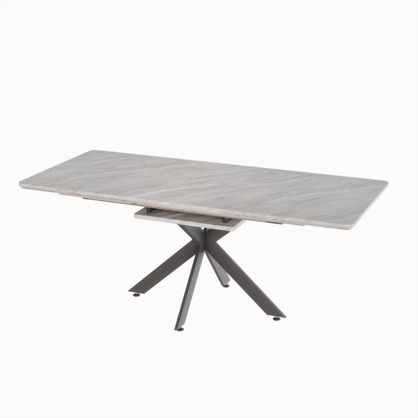 English Elm 62.4" Extendable Dining Table Set For 6-8 With Padded Armless Chairs - Modern Design For Any Space W2189S00140