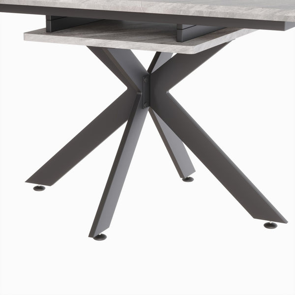 English Elm 62.4" Extendable Mdf Dining Table Set Seats 8 with Padded Chairs and Metal Legs W2189S00946