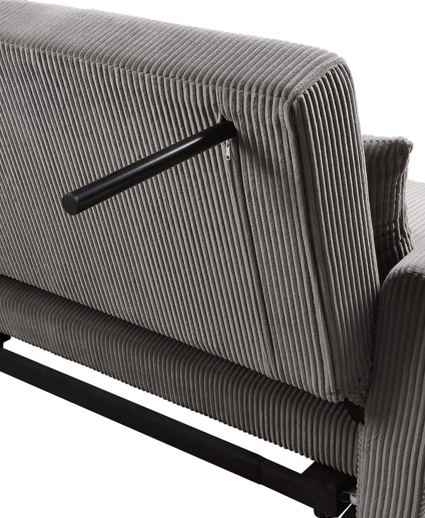 English Elm Justine Corduroy Convertible Loveseat with Fold Flat Sleeper and Wood Legs B061P160678