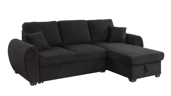 English Elm Veronica Teddy Fleece Sleeper Sectional with Reversible Chaise and Hidden Storage B061S00816