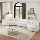 English Elm Oversized Modern 3 Pieces Upholstered Sofa Ultimate Comfort 6-8 Seater Couches For Living Room, Office White