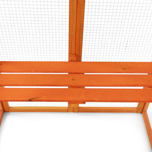 English Elm Large Outdoor Cat Enclosure Fir Wood Mesh Multi-level Habitat with Perches and Condos W2181P160607