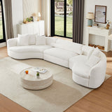 English Elm Oversized Modern 3 Pieces Upholstered Sofa Ultimate Comfort 6-8 Seater Couches For Living Room, Office White