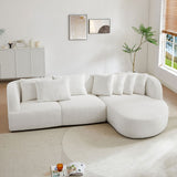 English Elm Boucle Sofa,Modular Sectional Couch For Living Room Apartment Lounge,Free Combination Beige