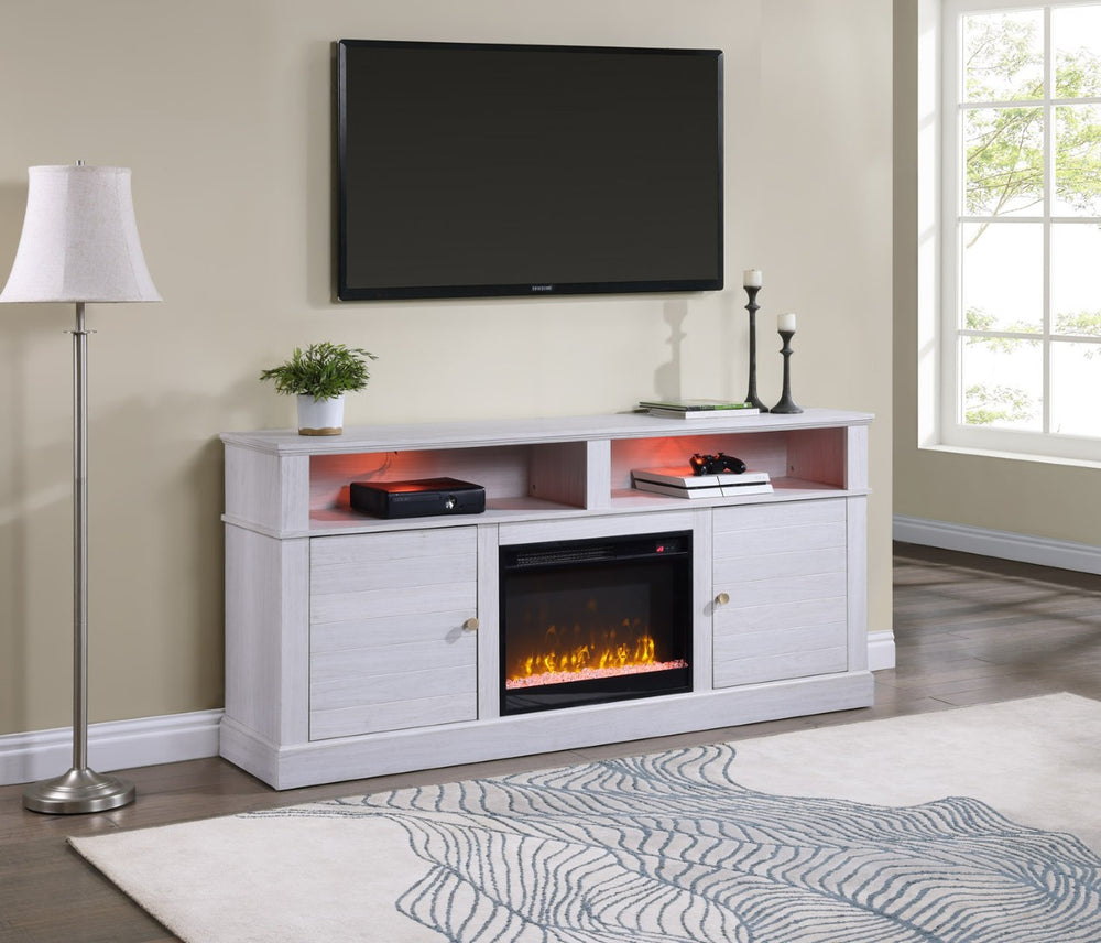 English Elm Summit 70 Inch Electric Fireplace Tv Console with Walnut Finish and Cabinet Storage B061P160679