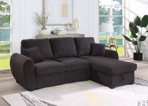 English Elm Veronica Teddy Fleece Sleeper Sectional with Reversible Chaise and Hidden Storage B061S00816