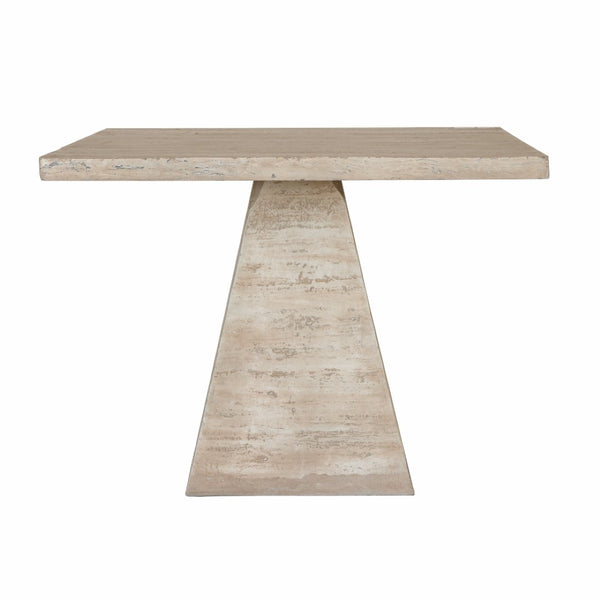 English Elm 40x40x29.5" Cream Square Pedestal Dining Table Solid Magnesium Seats Four Modern W2078S00006