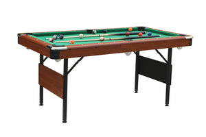 English Elm Pool Billiard Table Foldable Steel Legs Velvet Surface Family Game Room Fun Green,Wood W1936P375434