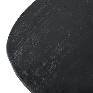 English Elm 36x24x15" Oval Pedestal Coffee Table Sculptural Magnesium Base for Modern Living Rooms Black W2078P161504