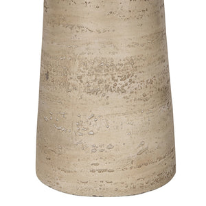 English Elm 20x20x24" Cream Solid Magnesium Side Table with Sculptural Pedestal Base for Living Room W2078P160671