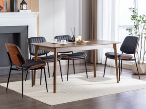 English Elm A&a Furniture Mid-century Dining Chairs Set of 2 Walnut Bentwood Pu Leather Seats W1143P151496