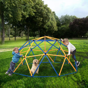English Elm Outdoor Galvanized Steel Dome Climber Jungle Gym for Active Kids Backyard Play W2181P160709