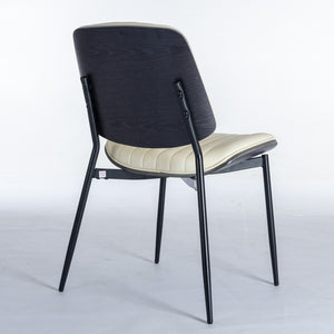 English Elm A&a Furniture Mid-century Dining Chairs Set of 2 Walnut Bentwood Pu Leather Seats W1143P151497