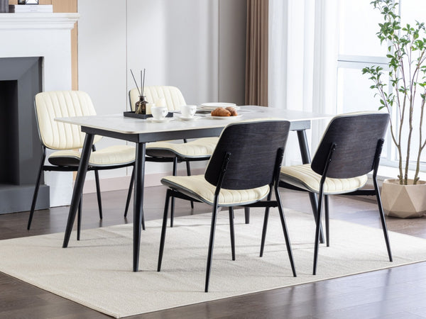 English Elm A&a Furniture Mid-century Dining Chairs Set of 2 Walnut Bentwood Pu Leather Seats W1143P151497