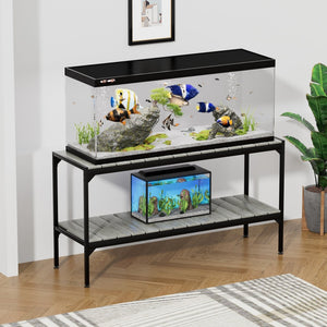 English Elm Flat Iron Two Tier Aquarium Stand with Mesh Back Panel for 40 Gallon Tank Setup W1162P143730