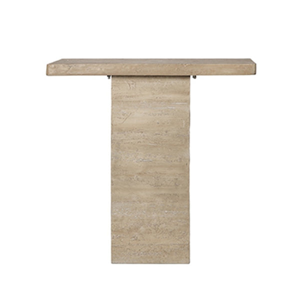 English Elm 35.5x14x35.5" Cream Square Coffee Table Sculptural Pedestal Base Living Room W2078S00016