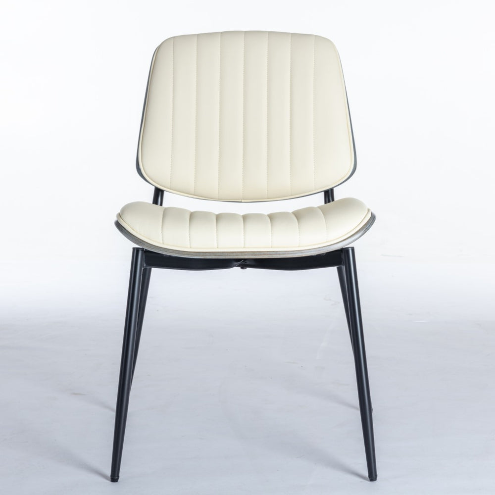 English Elm A&a Furniture Mid-century Dining Chairs Set of 2 Walnut Bentwood Pu Leather Seats W1143P151497