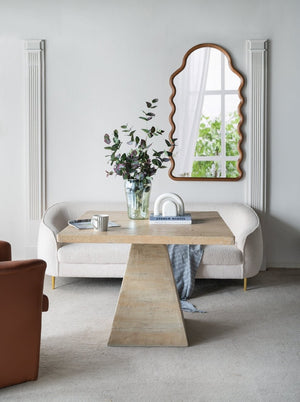 English Elm 40x40x29.5" Cream Square Pedestal Dining Table Solid Magnesium Seats Four Modern W2078S00006