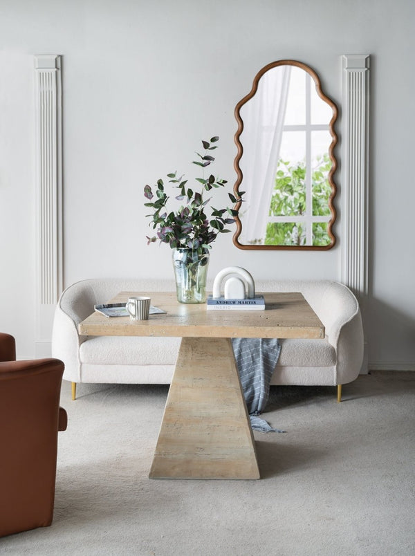 English Elm 40x40x29.5" Cream Square Pedestal Dining Table Solid Magnesium Seats Four Modern W2078S00006
