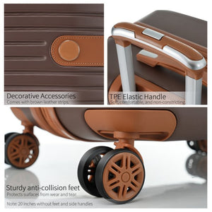 English Elm 4 Piece Abs Hard Shell Luggage Set with Spinner Wheels Tsa Lock and Packing Cubes Brown PP313145AAD