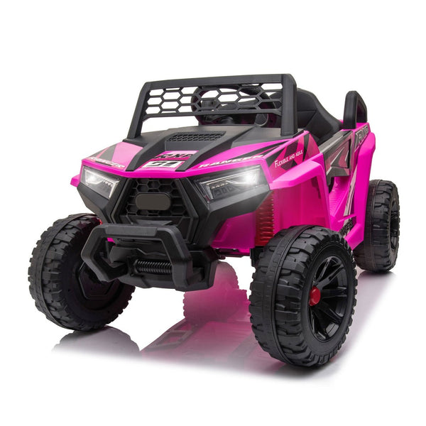 English Elm 12v Kids Electric Ride on Utv with Led Lights Horn Safety Belt Forward Reverse Rose Red W2181P160710