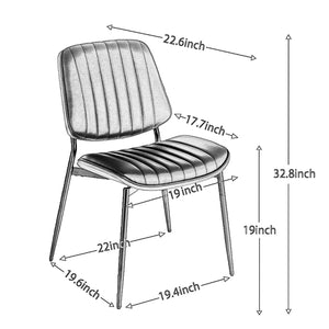 English Elm Dining Chairs Mid Century Modern Walnut Back Faux Leather Upholstered Seat Ergonomic Curved Back Waterproof PU Fabric Stable Metal Legs Olive Green W1143P379861