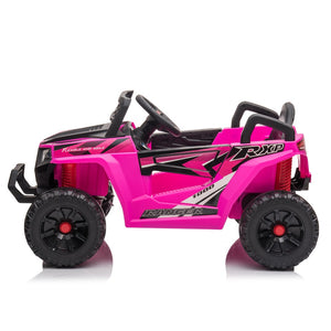 English Elm 12v Kids Electric Ride on Utv with Led Lights Horn Safety Belt Forward Reverse Rose Red W2181P160710