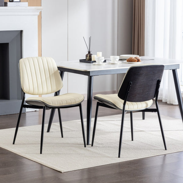 English Elm A&a Furniture Mid-century Dining Chairs Set of 2 Walnut Bentwood Pu Leather Seats W1143P151497