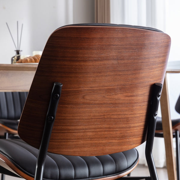 English Elm A&a Furniture Mid-century Dining Chairs Set of 2 Walnut Bentwood Pu Leather Seats W1143P151496