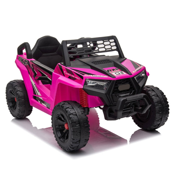 English Elm 12v Kids Electric Ride on Utv with Led Lights Horn Safety Belt Forward Reverse Rose Red W2181P160710