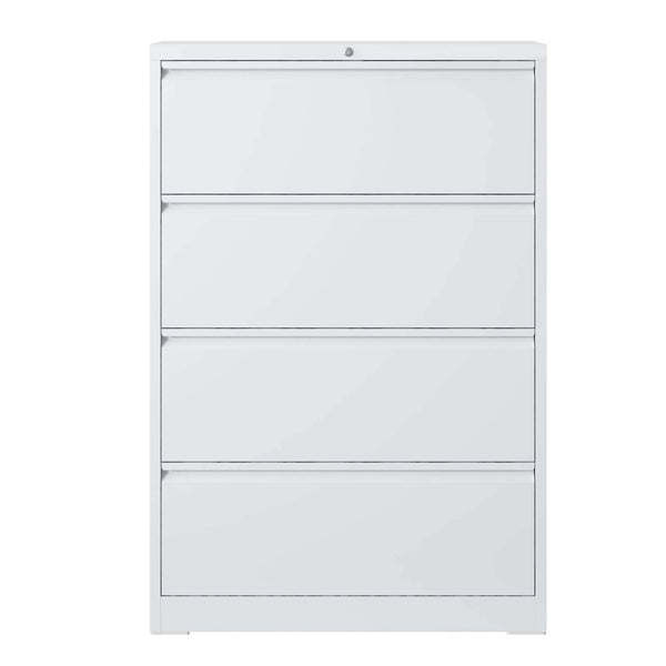 English Elm Lateral File Cabinet 4 Drawer - Secure Locking Metal Storage For Home Office & Professional Spaces T2398P154452