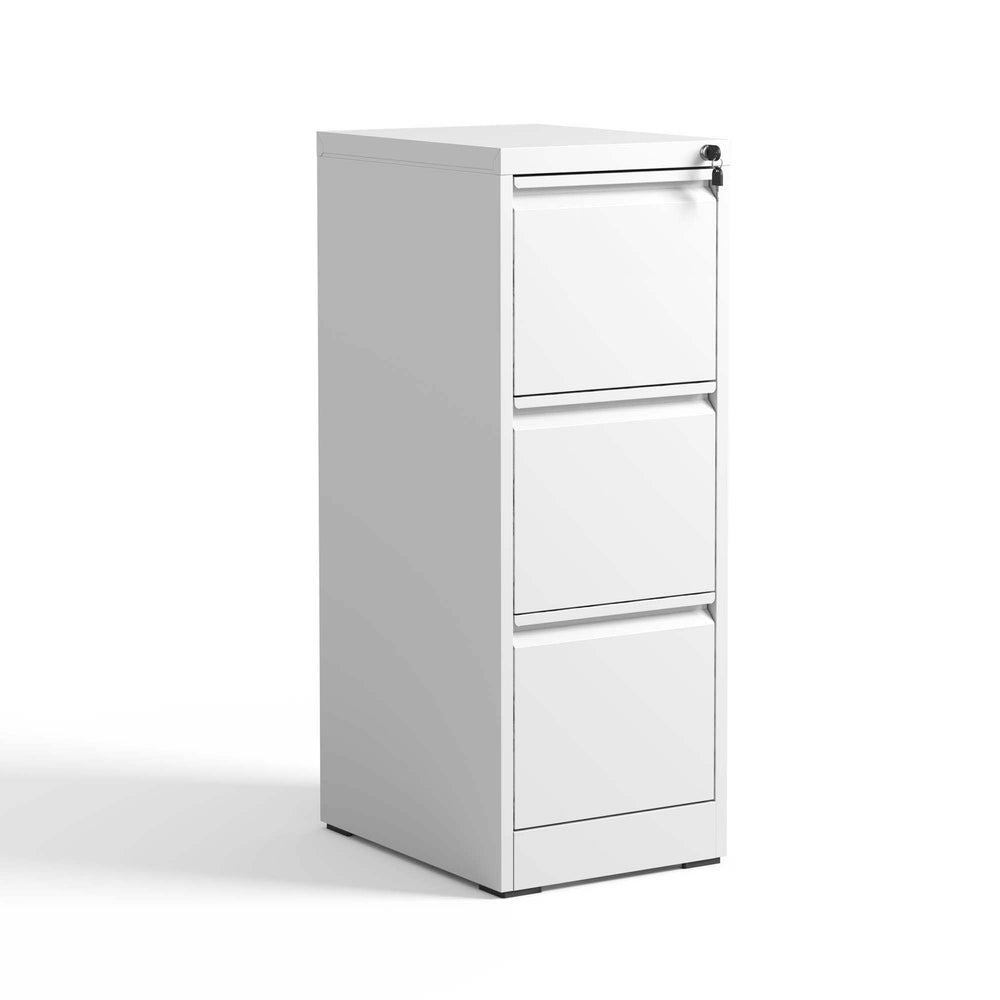 English Elm 3 Drawer Metal Vertical File Cabinet With Lock - Secure, Durable Steel Organizer For Office & Home T2398P154419