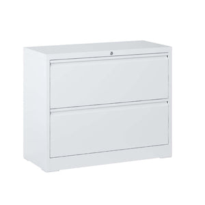 English Elm Lateral File Cabinet 2 Drawer - Lockable Metal Filing Cabinet For Home Office, Legal & A4 Sizes T2398P154428