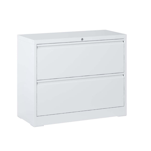 English Elm Lateral File Cabinet 2 Drawer - Lockable Metal Filing Cabinet For Home Office, Legal & A4 Sizes T2398P154428