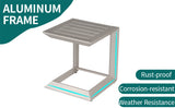 Modern Lightweight Aluminum Outdoor Coffee Table for Versatile Use | No Assembly Required | 15.75 x 15.75 x 17.72 Dimensions